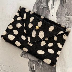 Leather Black & White Business Card Holder: New w/o Tags! CK Studio: Retail $29